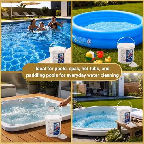 SHATCHI Stabilised Chlorine Granules for Hot Tubs, Spas and Swimming Pools, 10 kg – 6