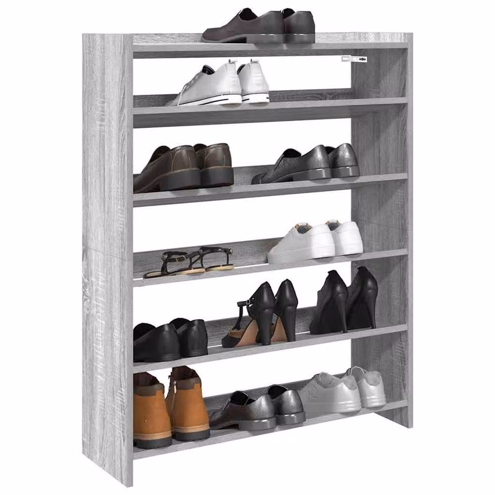 Berkfield Home Grey Sonoma Shoe Rack in Engineered Wood, W/D/H: 80 x 25 x 100 cm – 2