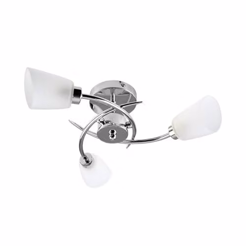 ValueLights Kavio Modern 3 Way Chrome Ceiling Bar Light with Glass Shades – 1