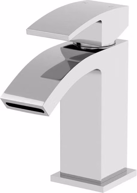 KORVIXA Modern Single Lever Bathroom Monobloc Basin Sink Mixer Tap in Silver Chrome