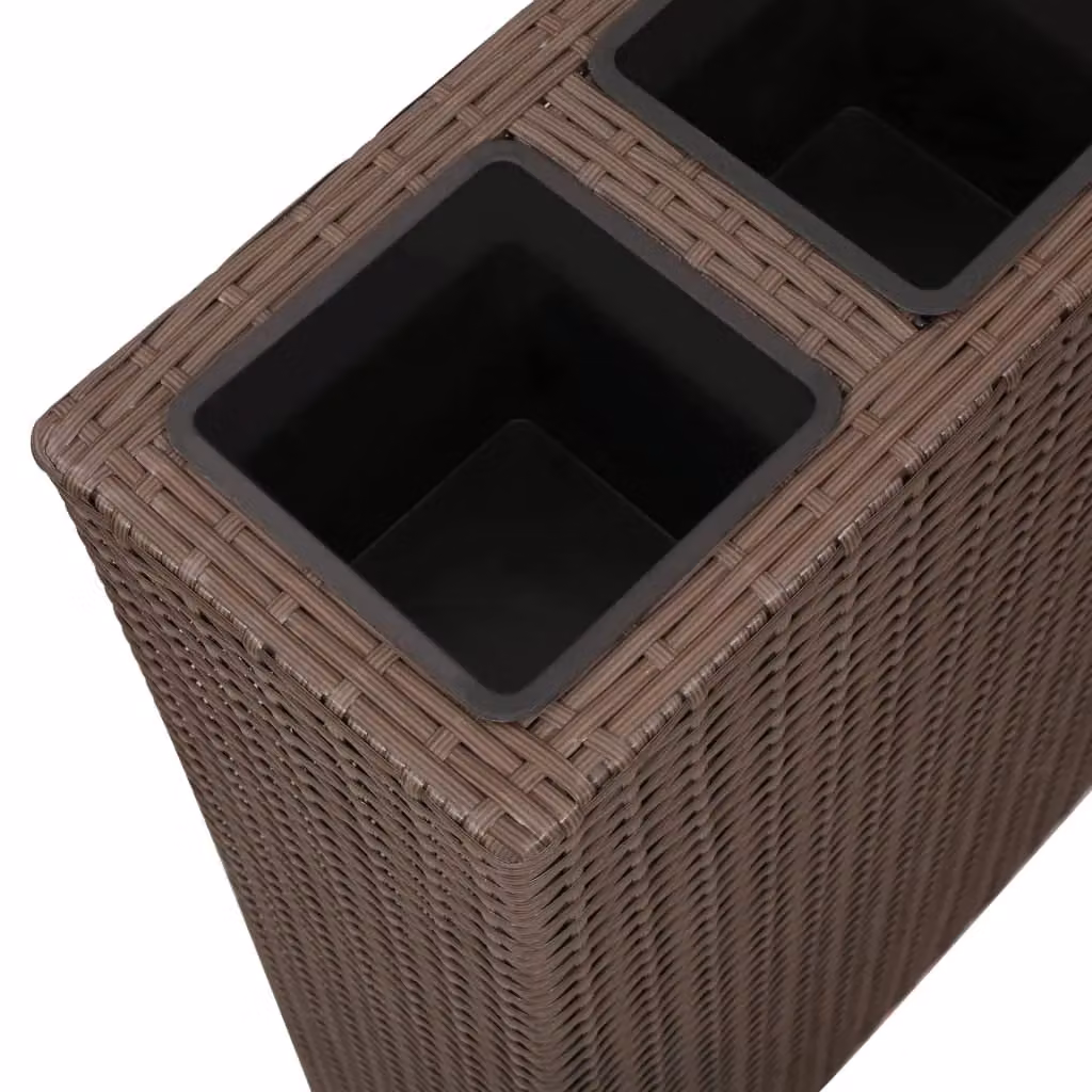 Berkfield Home Garden Raised Bed with 4 Pots in Brown Poly Rattan – 2