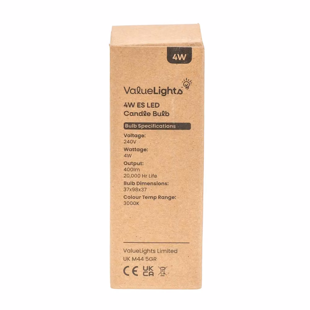 ValueLights Pack of 10 E14 4W Candle LED Bulbs in Warm White – 2