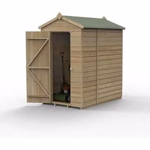 Forest Garden Brown Apex Wooden Shed with Pressure Treated Shiplap and Gable Roof – 1