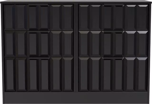 Ready Assembled 2 U Seattle 6 Drawer Wide Chest in True Black and Gold – 1