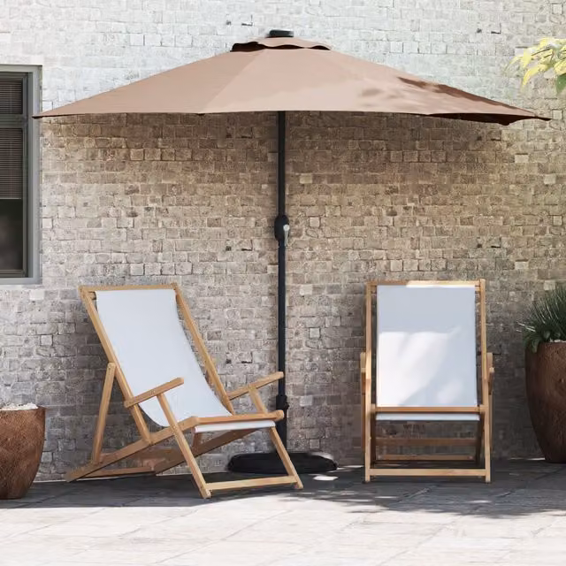 Berkfield Home Garden Parasol in Beige Polyester and Aluminium – 1