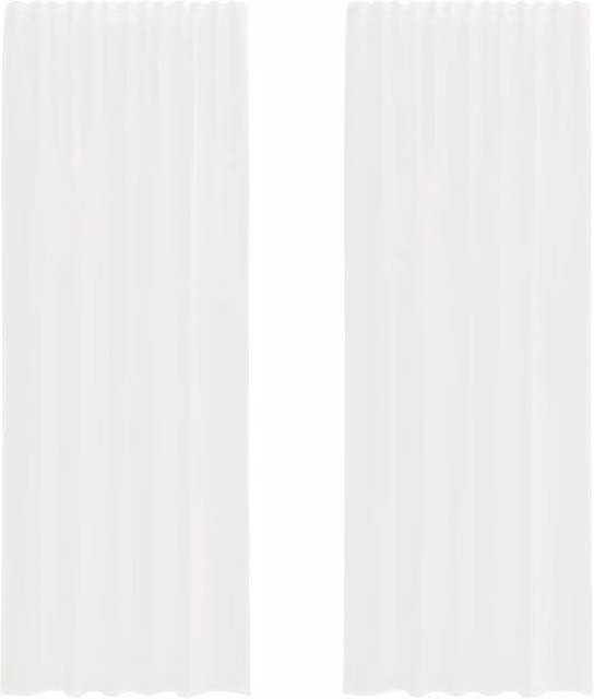 Berkfield Home White Voile Fabric Curtains with Rod Pockets, 2 Pack, W: 140 cm, H: 260 cm
