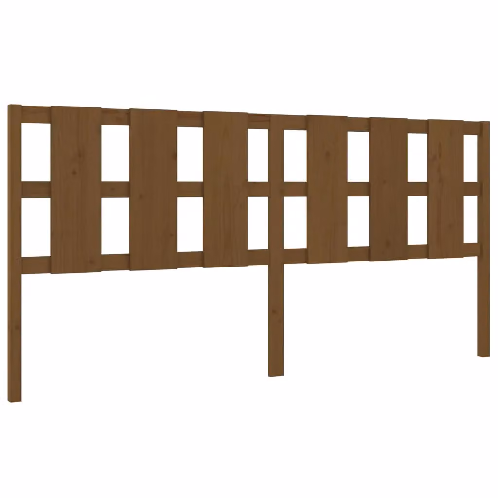 Berkfield Home Rustic Solid Pine Wood Bed Headboard, Honey Brown, W: 205.5 cm, D: 4 cm, H: 100 cm – 2