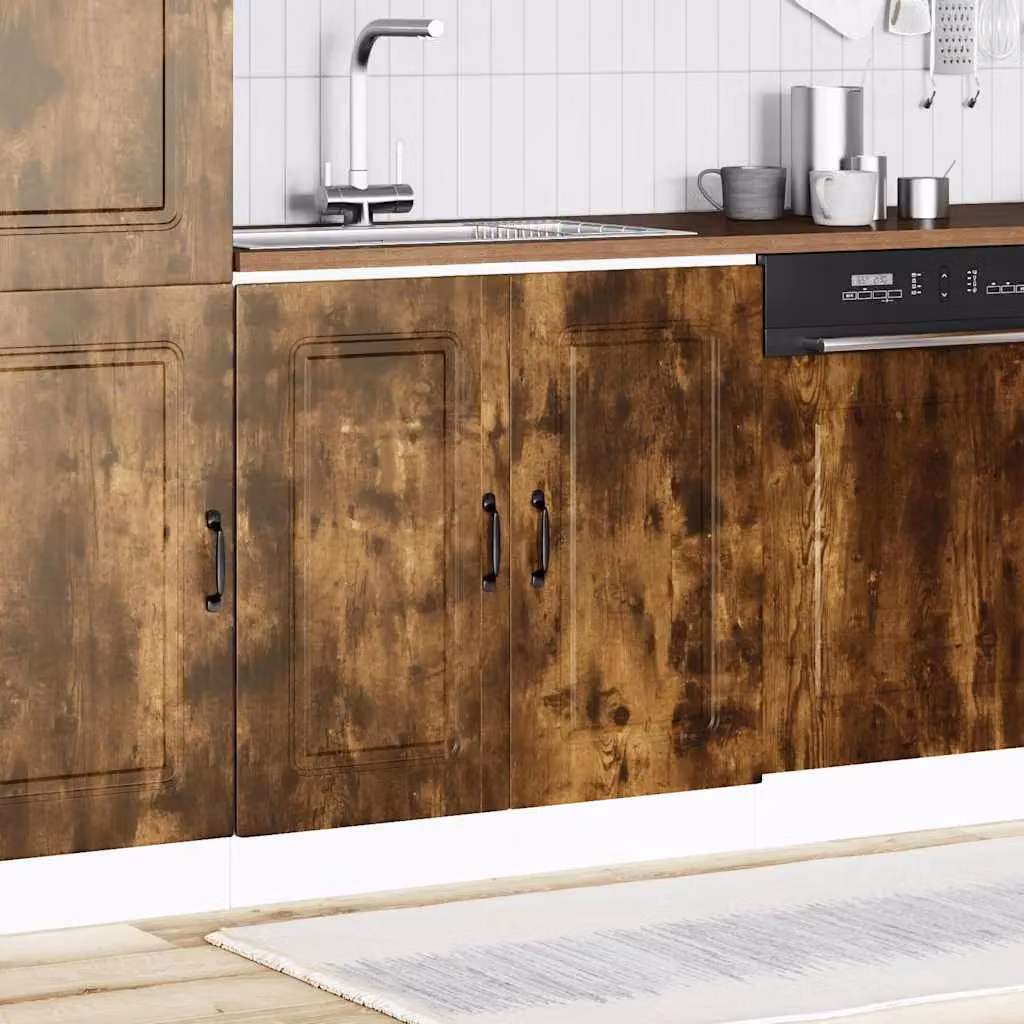 Berkfield Home Kalmar Smoked Oak Sink Base Cabinet, Brown, W/D/H: 80 x 46 x 81.5 cm – 2