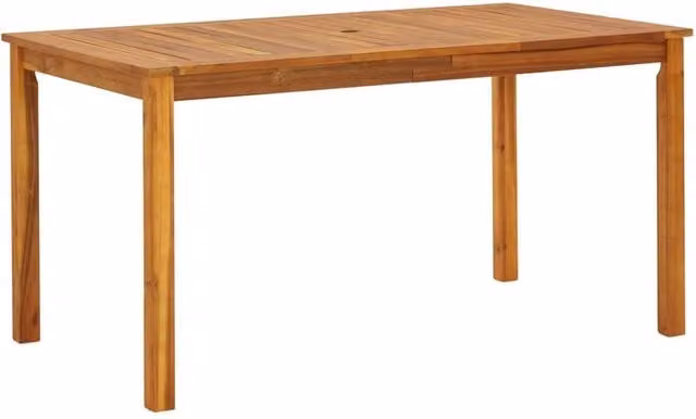 Berkfield Home Brown Solid Acacia Wood Drop Leaf Garden Table W/D/H: 140 x 80 x 74 cm
