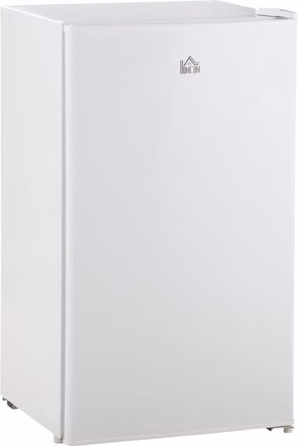 HOMCOM 91 Litre Freestanding Under Counter Fridge with Chiller Box, Reversible Door and Adjustable Thermostat, White, Width: 47.5 cm