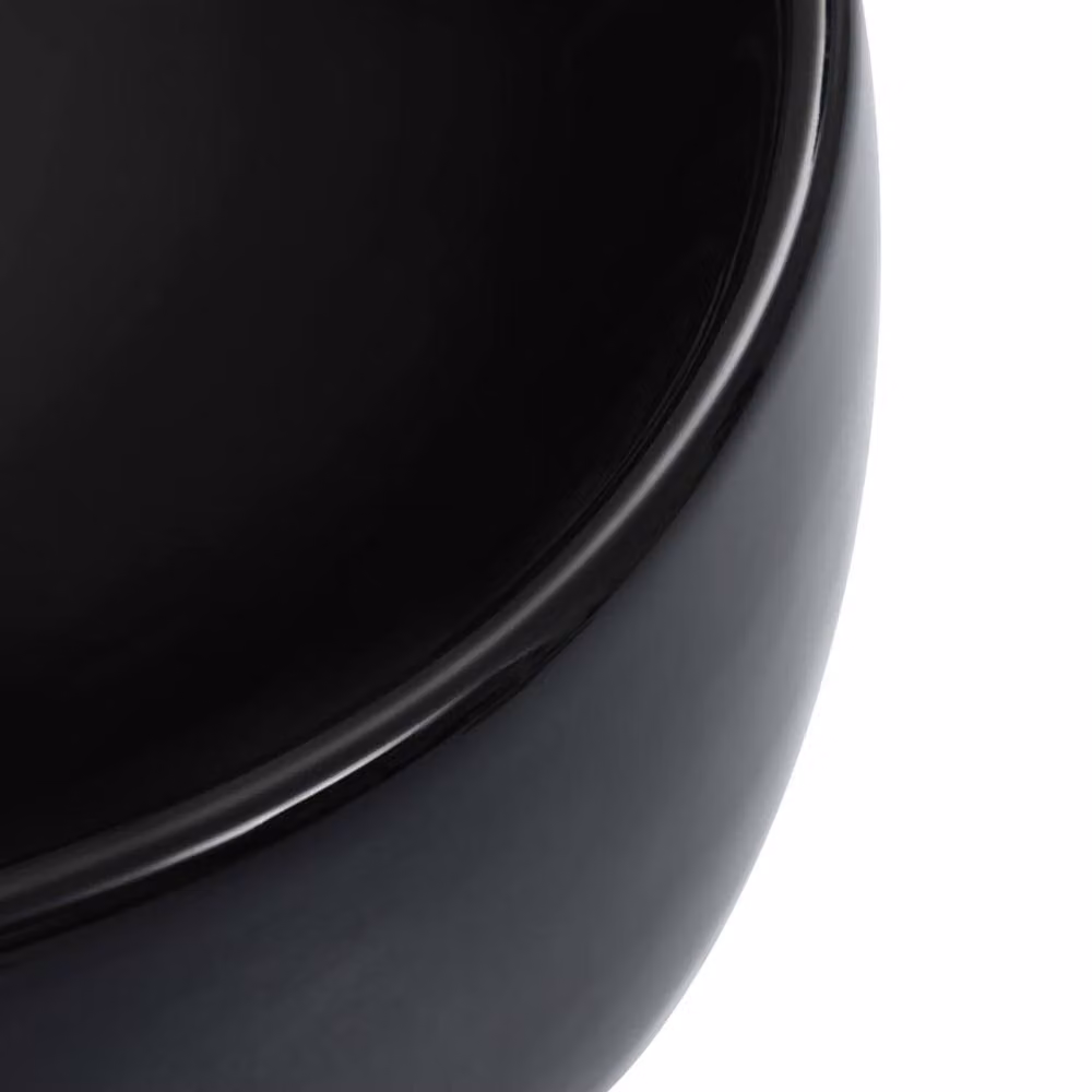 Berkfield Black Ceramic Rectangular Countertop Wash Basin W: 44.5 cm, D: 39.5 cm, H: 14.5 cm – 4