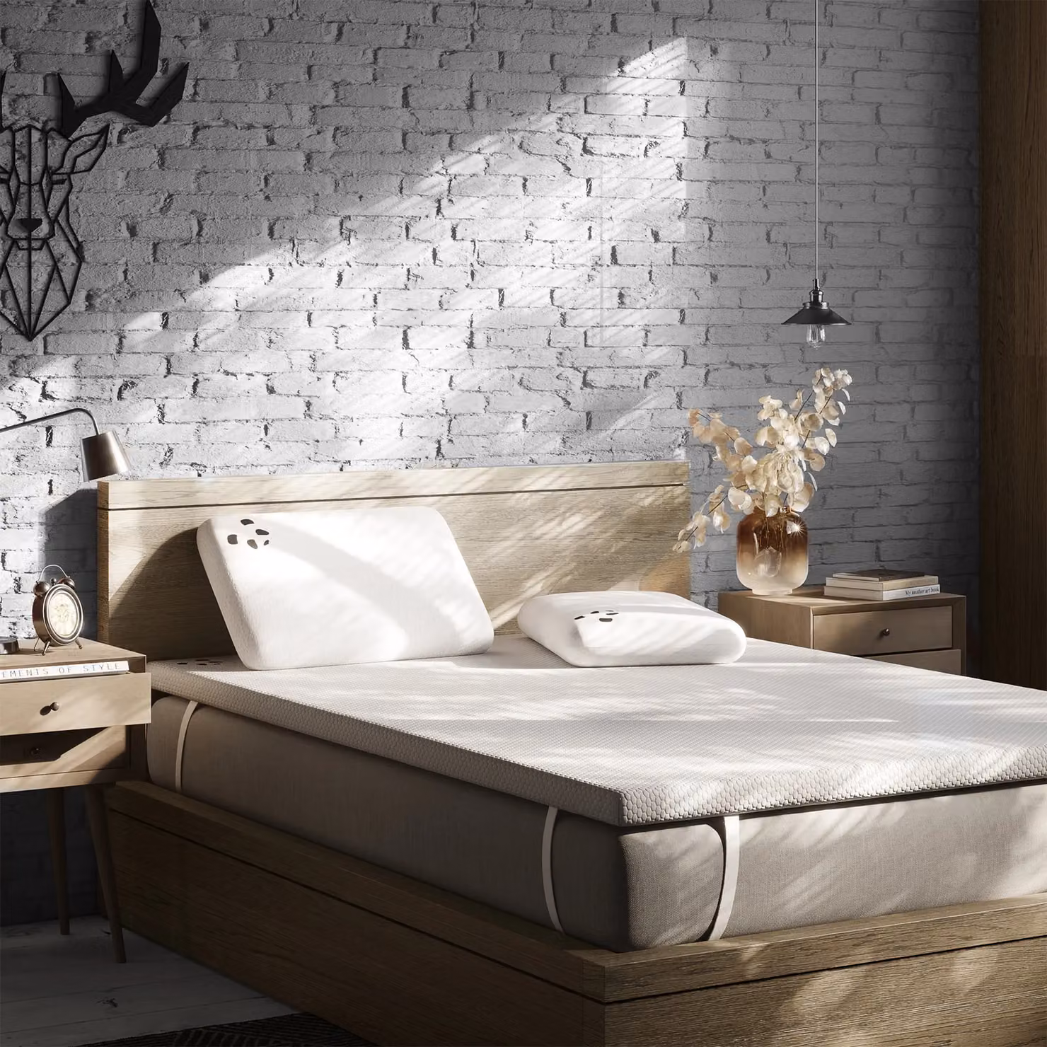 Panda London Memory Foam Bamboo Mattress Topper in White, EU Single – 2