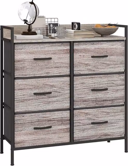EONLION Grey 6 Drawer Bedroom Chest of Drawers – 1