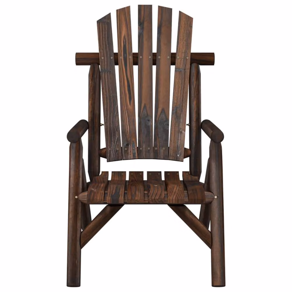 Berkfield Home Rustic Garden Chair in Brown Solid Spruce Wood, W: 68 cm, D: 86 cm, H: 103 cm – 3