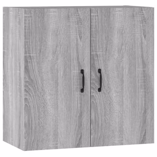 vidaXL Modern Wall Mounted Cabinet in Grey with Hinged Doors and Internal Shelves, W: 60 cm, D: 31 cm, H: 60 cm