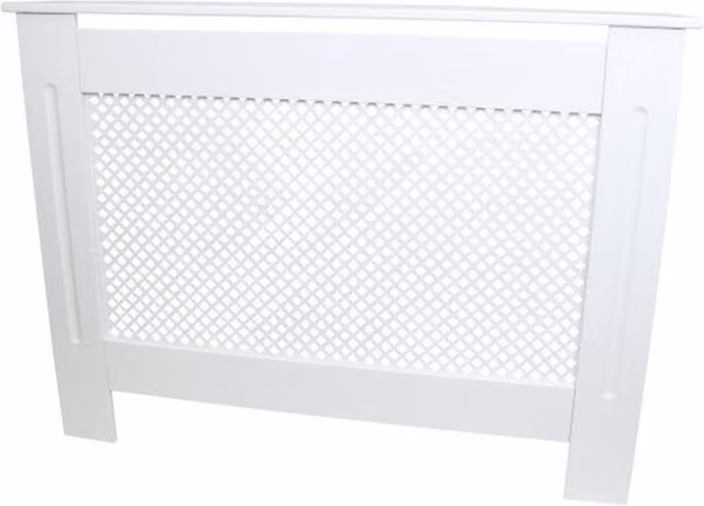 Monstershop White MDF Wall Mounted Radiator Cover W: 111.5 cm, H: 82.0 cm, D: 18.8 cm