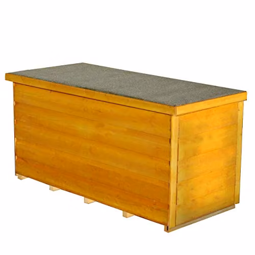 Shire T&G Rustic Pine Wood Garden Storage Box in Brown
