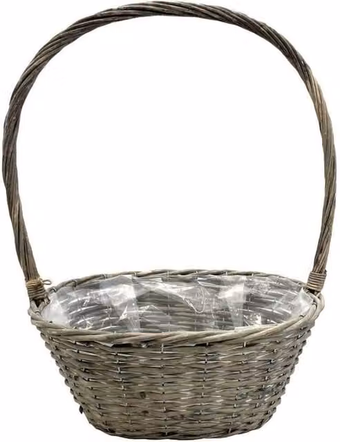 KDMD Grey Oval Open Weave Basket with Handles, 35 cm