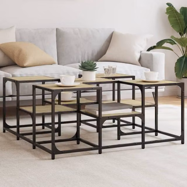Berkfield Home Sonoma Oak Coffee Table, Brown, W/D/H: 91 x 91 x 40 cm – 1