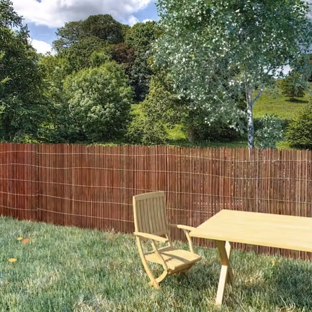 Berkfield Home Woven Willow Fence Mat in Brown, W: 300 cm, H: 100 cm – 1