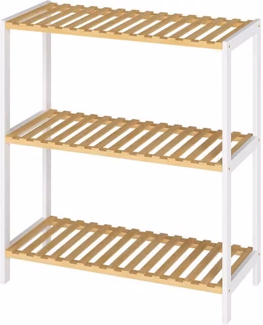 Levede 3-Tier Bamboo Shoe Rack and Storage Organiser in White