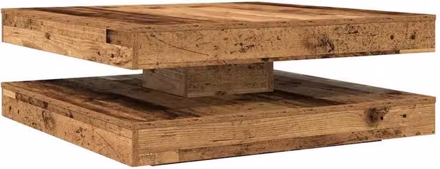 Berkfield Home Rotating Square Coffee Table in Brown, W/D/H: 90 x 90 x 34.5 cm – 1
