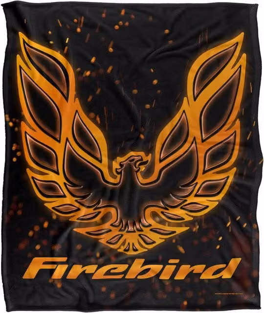 General Motors Pontiac Firebird Eagle Logo Super Soft Silky Touch Throw Blanket, White, W/D: 152 x 127 cm – 1