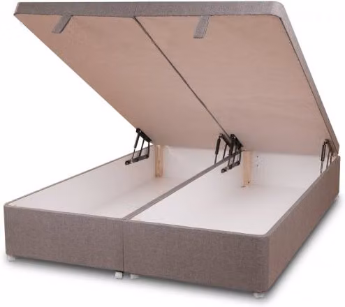 Sweet Dreams Artisan Grey Fabric Front Opening Ottoman Small Double Divan Base W/D/H: 120 x 200 x 36 cm