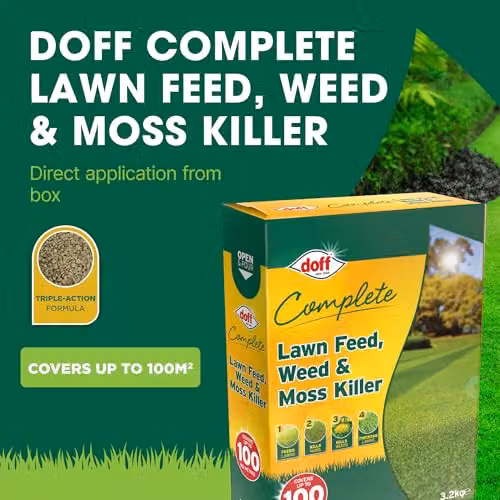 Doff Complete Lawn Feed, Weed and Moss Killer Granulate, 3.2kg – 2