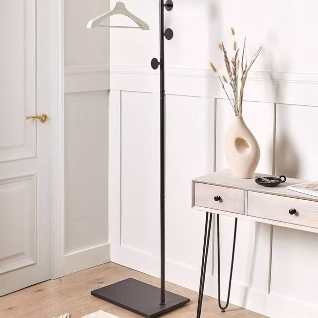 Wyld and Coco Black Metal Industrial Freestanding Coat Stand, Height: 169 cm – 1