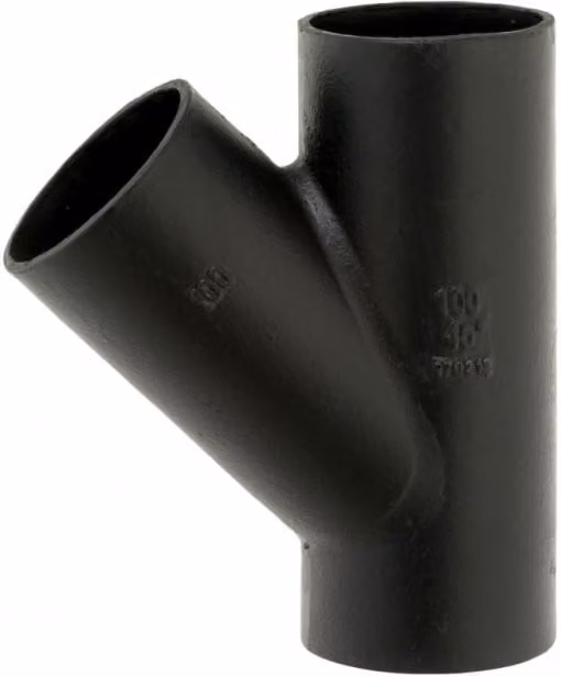Hargreaves Mech 416 Black Cast Iron Soil Branch 45 Degree 150mm