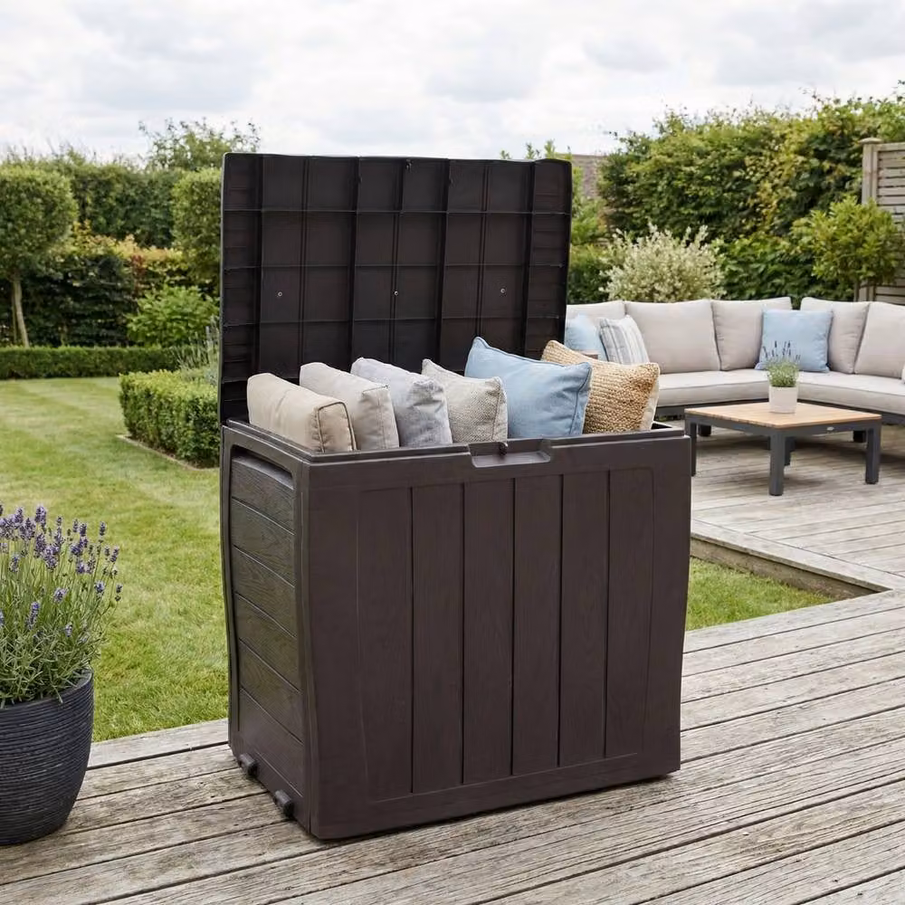 Novecrafto Plastic Garden Storage Box, Brown, W/D/H: 60 x 44 x 57 cm – 7