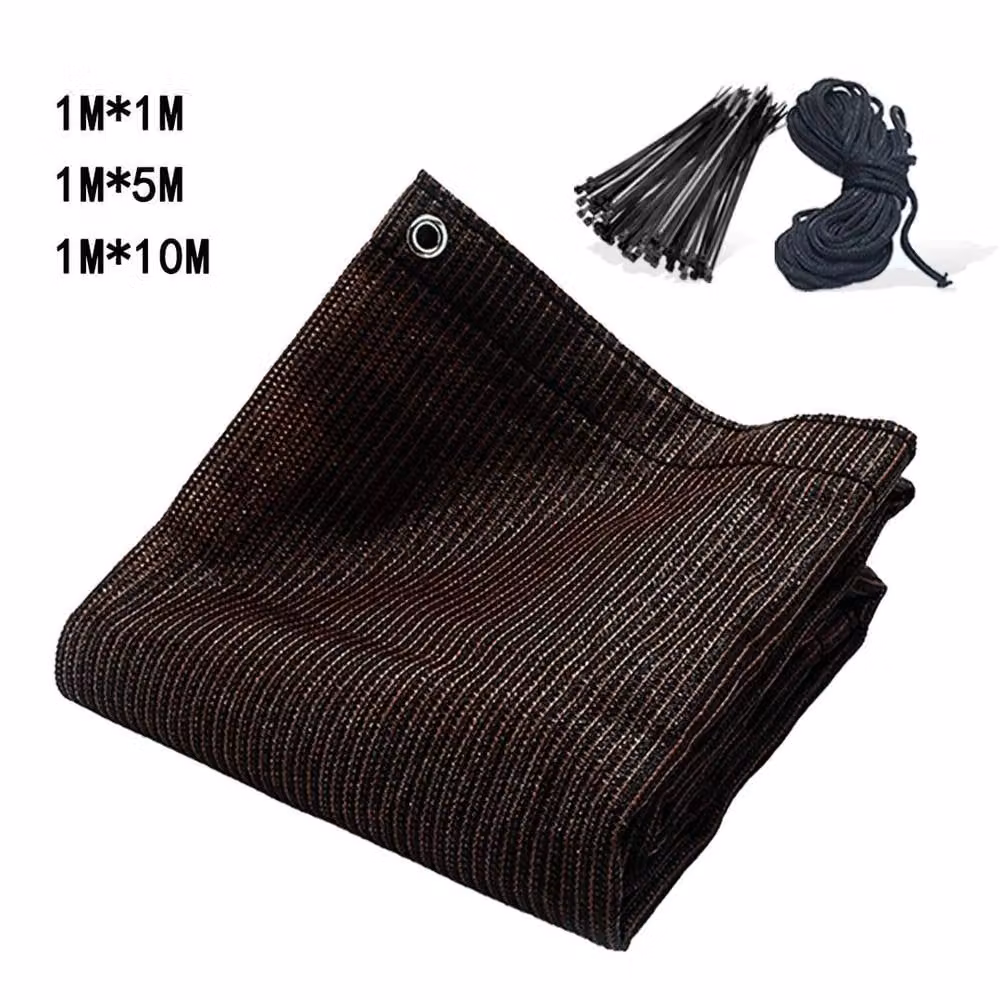 SPETLEK Brown Semi-Transparent Privacy Screen Netting Garden Windbreak Fencing, W: 1 m, H: 5 m – 2