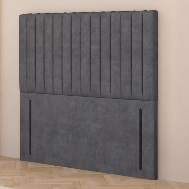 Somnior Beds Ltd Verona Velvet Floor Standing Upholstered Headboard in Silver/Grey, Small Single