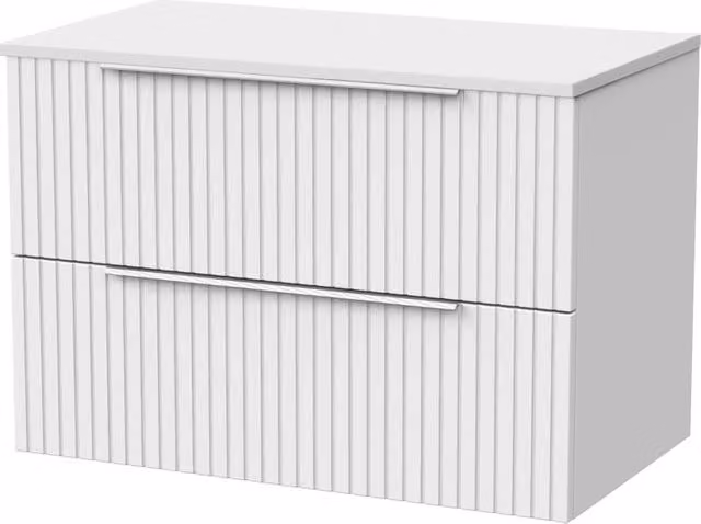 Balterley Callingwood 2 Drawer Vanity Unit with Laminate Top, Matt White, Width: 80 cm