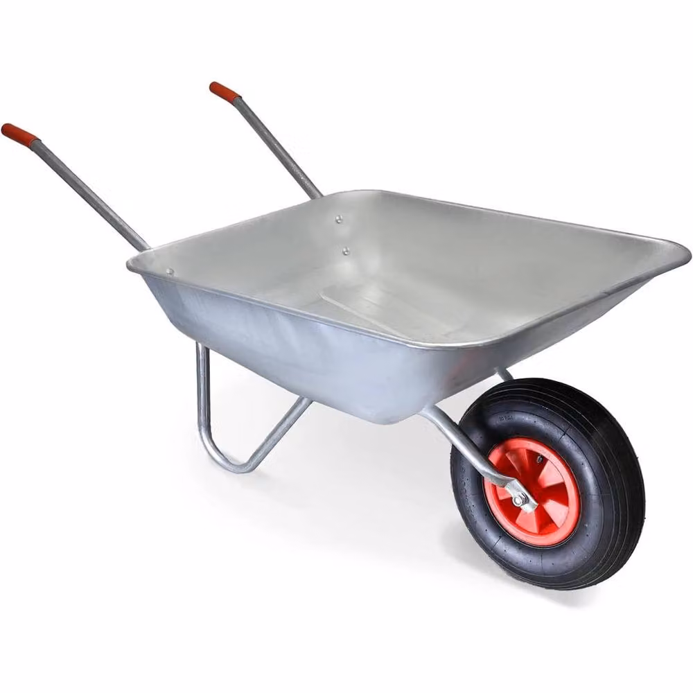 NESTLUNE Silver Stainless Steel and Galvanised Garden Wheelbarrow, 1.25kg – 3