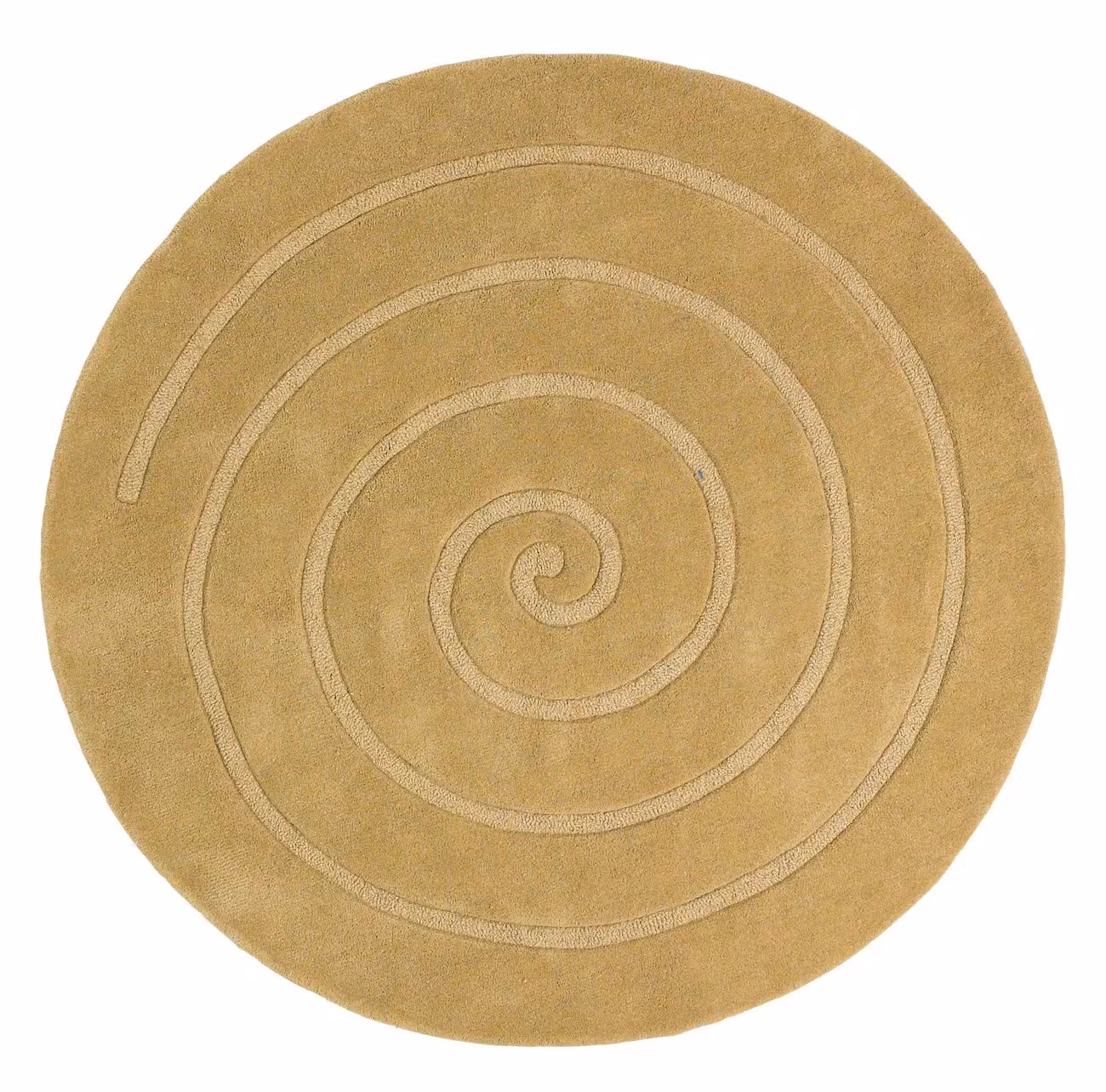 The Rug Shop UK Gold Handmade Geometric Circle Wool Rug, Diameter: 180 cm – 2