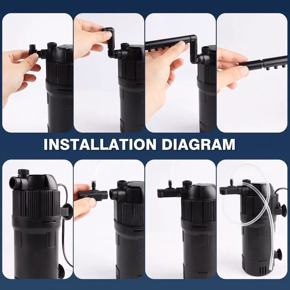 FLAVORA 5 in 1 Aquarium Fish Tank Internal Filter, Black, 110 cm – 5