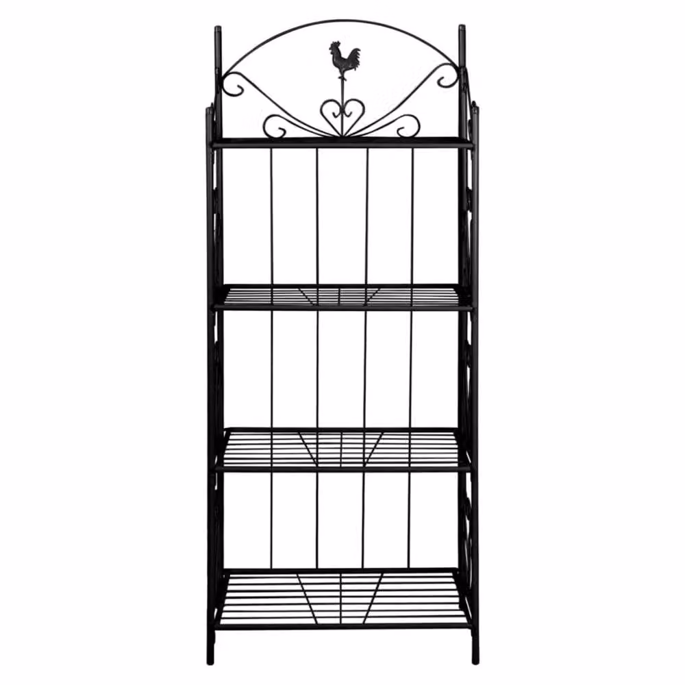 Berkfield Home Square Metal Plant Rack in Matt Black – 2