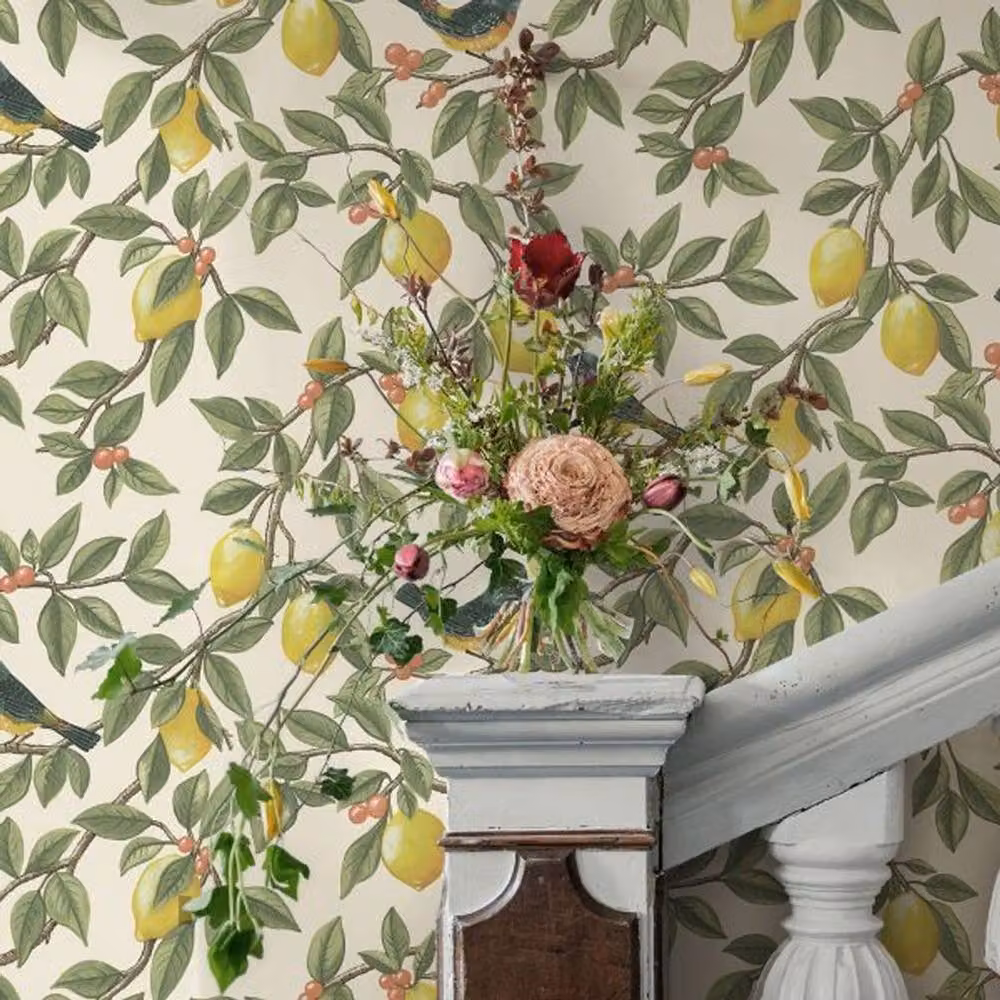 Holden Decor Lemon Leaf Textured Botanical Floral Wallpaper in Beige – 2