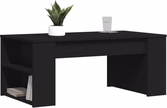 Berkfield Home Modern Black Decorative Coffee Table in Engineered Wood W/D/H: 102 x 55 x 42 cm – 1