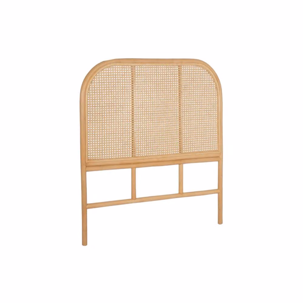 sweeek Single Natural Rattan and Cane Geometric Boho Headboard in Beige and Brown – 2