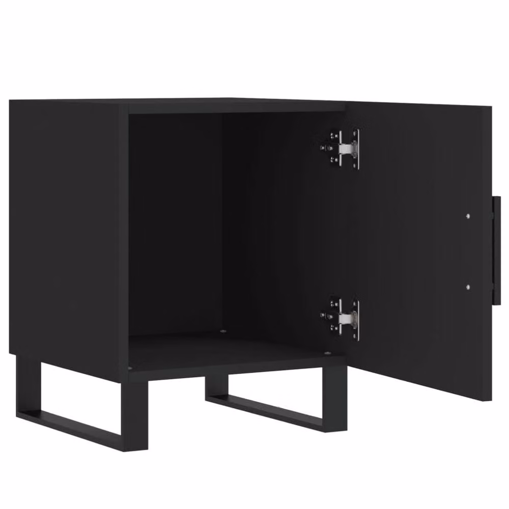Berkfield Home Set of 2 Modern Black Bedside Cabinets in Engineered Wood, W/D/H: 40 x 40 x 50 cm – 4