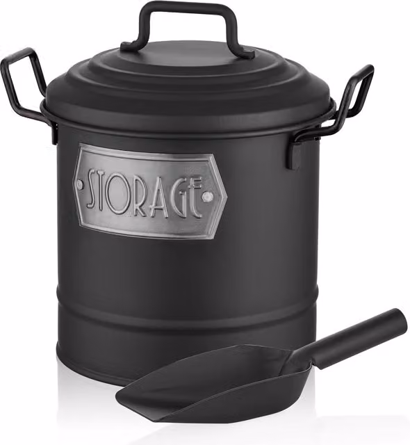 The Mia UK Matte Black Metal Kitchen Storage Box