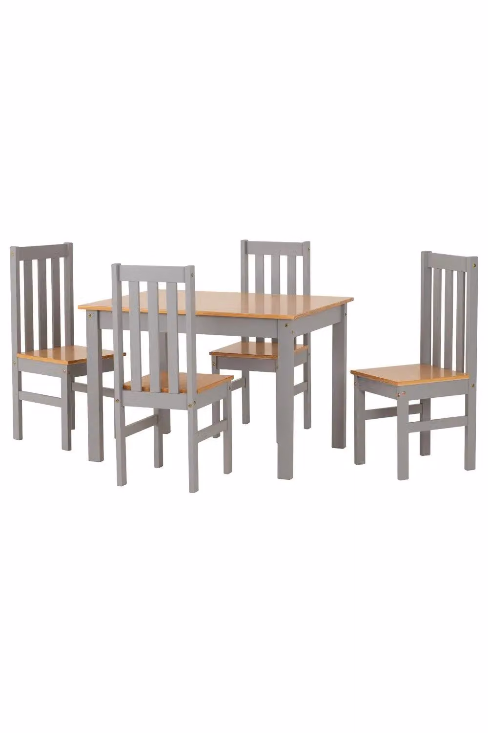 Seconique Ludlow Grey and Oak Rectangular Dining Table and 4 Chair Set – 2