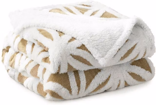 Velosso Jacquard Throw Blanket with Sherpa Fleece Backing, W: 150 cm, D: 200 cm