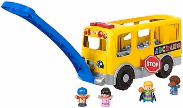 Fisher-Price Little People Big Yellow School Bus Musical Pull Along Toy
