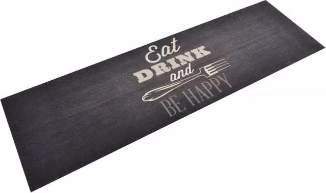 Berkfield Home Washable Non-Slip Velvet Kitchen Rug, Black, W: 60 cm, L: 180 cm