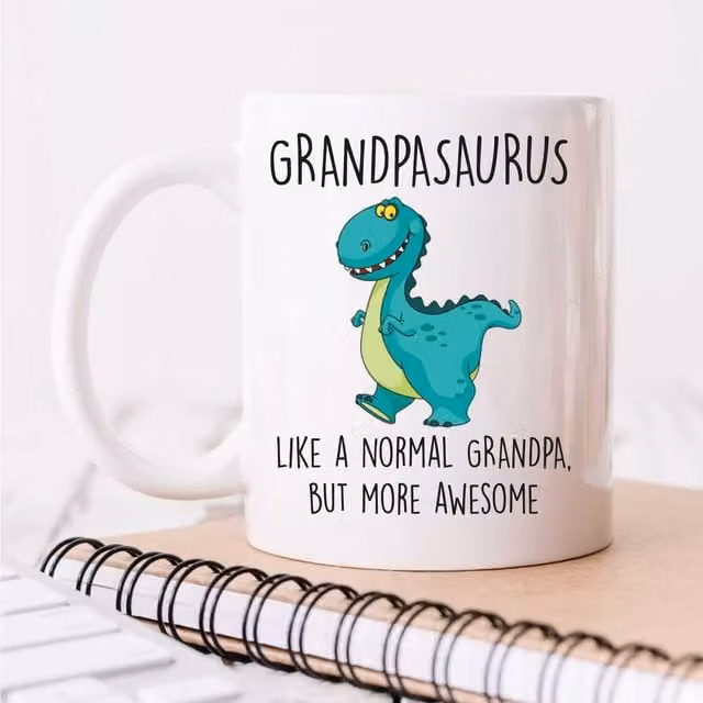 60 Second Makeover Limited Grandpasaurus Men's Ceramic Mug in White
