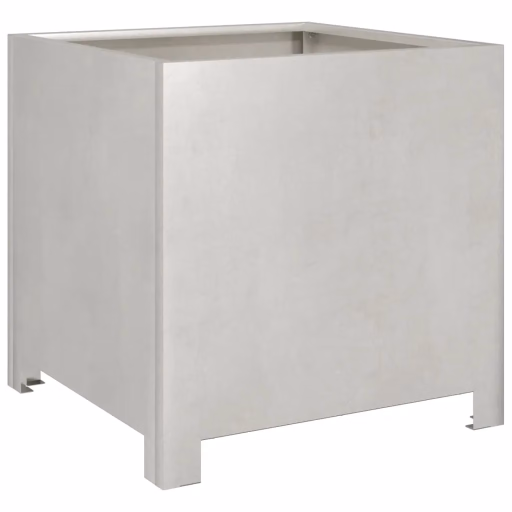 Berkfield Home Stainless Steel Garden Planter Tub in Silver, W/D/H: 40 x 40 x 40 cm – 2